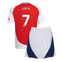 Echipament fotbal Arsenal Bukayo Saka #7 Tricou Acasa 2024-25 pentru copii maneca scurta (+ Pantaloni scurti)